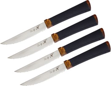 KAI AB7075 Luna 4 Piece Serrated Steak Knife Set - KnifeCenter