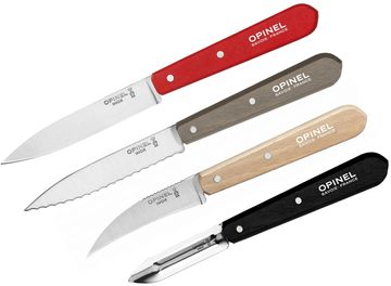 Opinel - Set of 4 Facette Steak Knives Vitter White