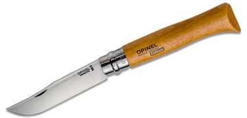 Opinel N08 Folding Knife 3.28 Sandvik 12C27 Stainless Plain Blade, Olive  Wood Handle - KnifeCenter - 002020