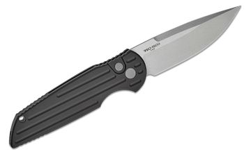 Pro-Tech Tactical Response 3 Auto TR-3 MC1 @ SRKT Stonewash Magnacut Drop  Point Automatic Blade Black Aluminum Fish Scale Handle Slide Safety Push  Button