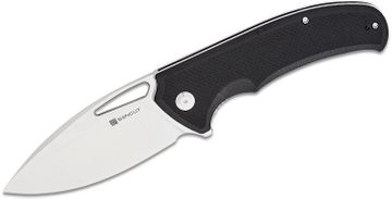 Sencut Knives SA02D Actium Flipper Knife 3.46 D2 Black Stonewashed Drop  Point Blade, Purple G10 Handles - KnifeCenter
