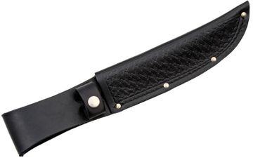 Basketweave Leather Sheath (Black) Fits up to 4 Fixed Blade