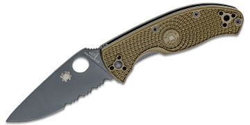 Spyderco Tenacious Folding Knife 3-3/8 Serrated Blade, G10 Handles -  KnifeCenter - C122GS