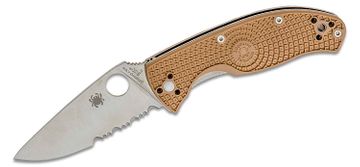 Spyderco Tenacious Folding Knife 3-3/8 Serrated Blade, G10 Handles -  KnifeCenter - C122GS