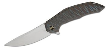 We Knife Company Snick Flipper Knife 3.47 CPM-20CV Black Stonewashed  Blade, Black Titanium Handles with Cuibourtia Wood Inlays - KnifeCenter -  WE19022F-3