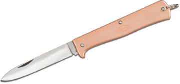 OTTER-Messer Large Mercator Folding Knife 3.5 Carbon Steel Blade Brass  Handle