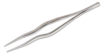 Kiehl Solingen 10cm Precision Tweezers, Teflon Black Coating, Slanted Tips  - KnifeCenter - 1285 10 6306