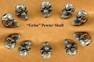 Reviews and Ratings for Schmuckatelli Pewter Grins Skull Bead - KnifeCenter  - GP