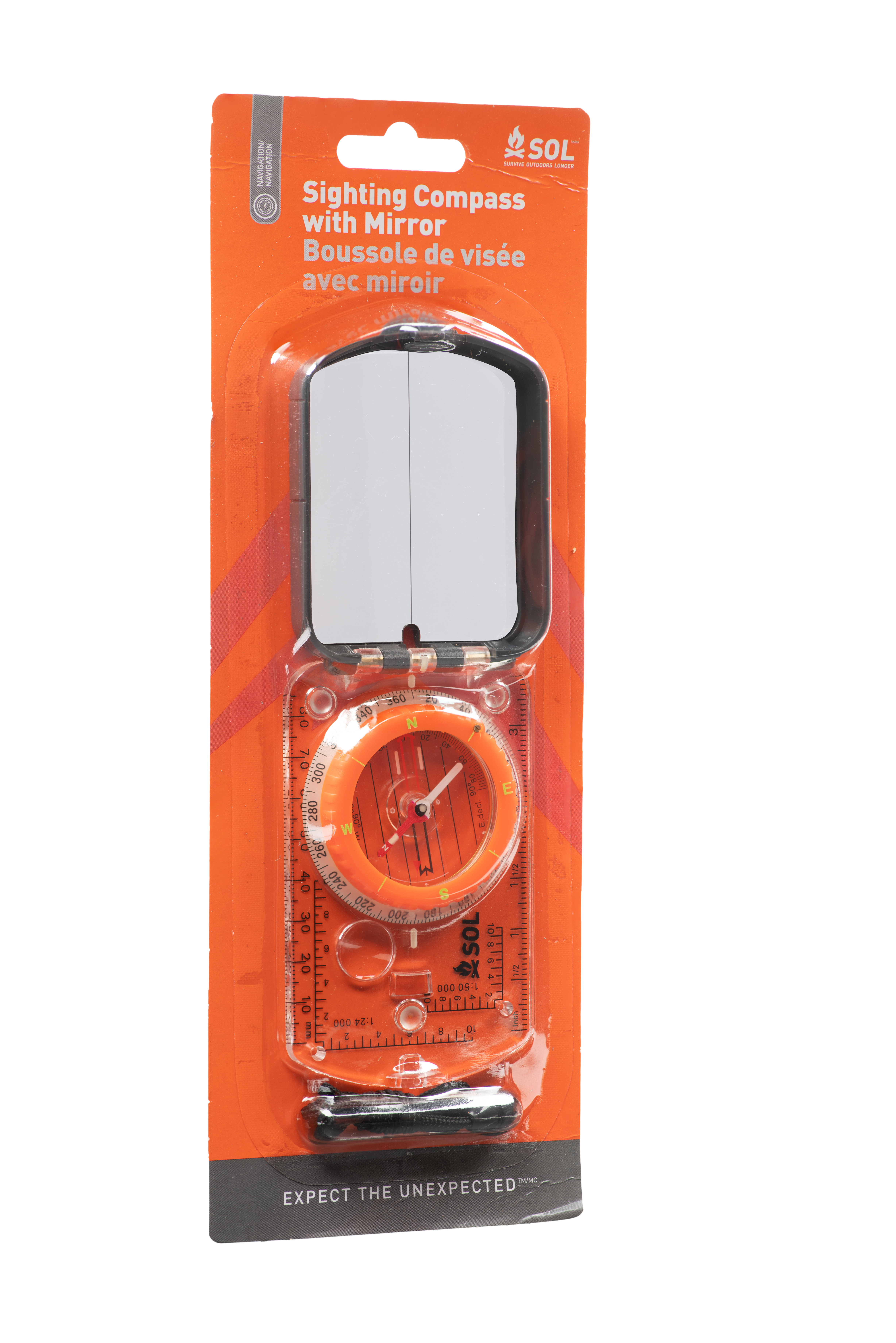 Sol Compass S.O.L. Sighting Compass with Mirror - KnifeCenter - 0140-0030