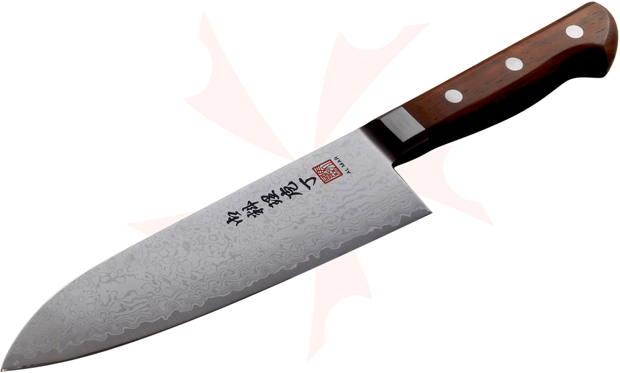 Al Mar UC7 Cocobolo Ultra-Chef Santoku Knife 7" VG10 Damascus Blade -  KnifeCenter - AM-UC7 - Discontinued