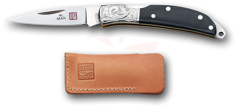 Al Mar Osprey Knife Etched with Black Micarta Handle 1.65