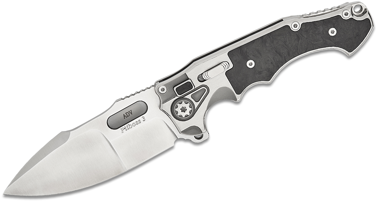 Andre De Villiers Knives Pitboss 3 Large Button Lock Flipper Knife