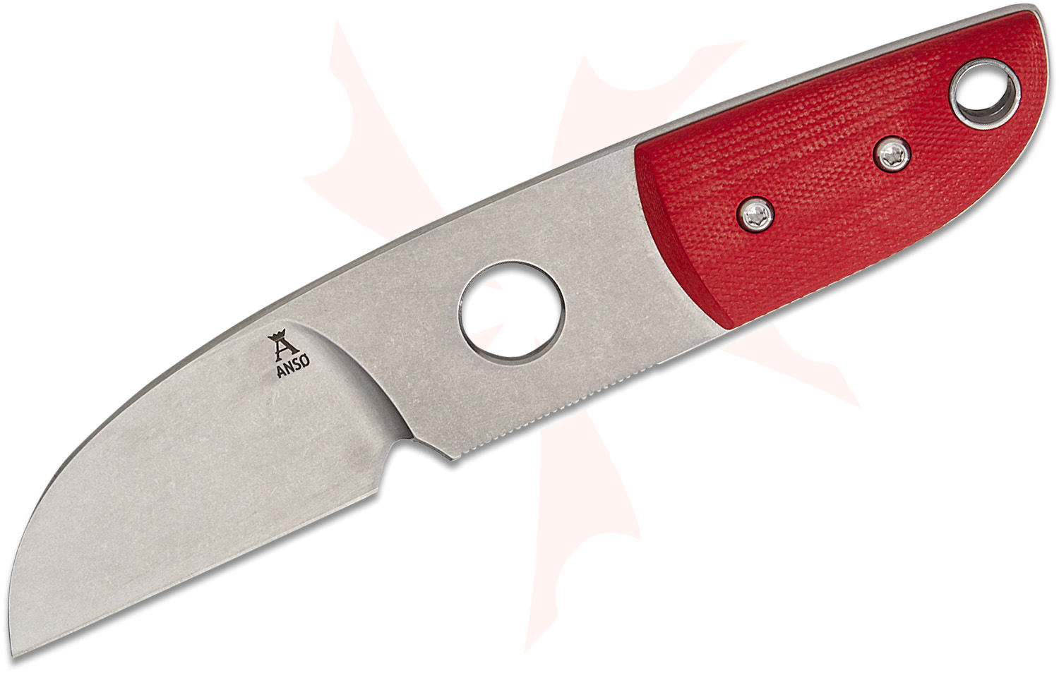Anso Denmark Sheepsfoot fixed blade on white background