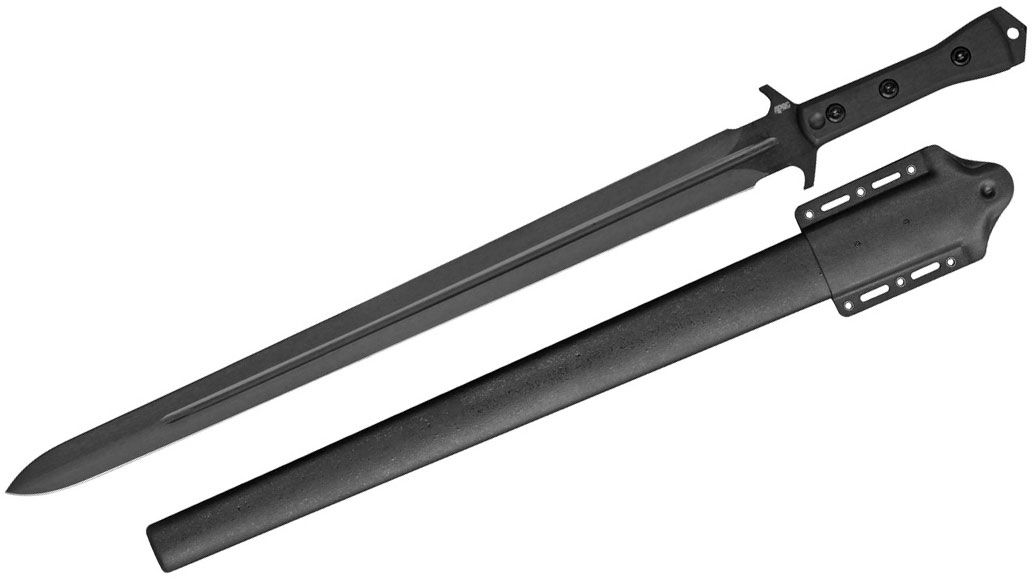 APOC Survival Tools Tactical Broad Sword 21.63 Blade, Black G10 Handles,  Kydex Sheath - KnifeCenter - SD35580