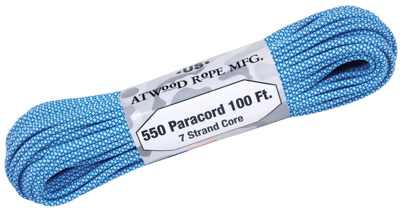 Atwood Rope 550 Paracord, Blue/White Diamonds, 100 Feet