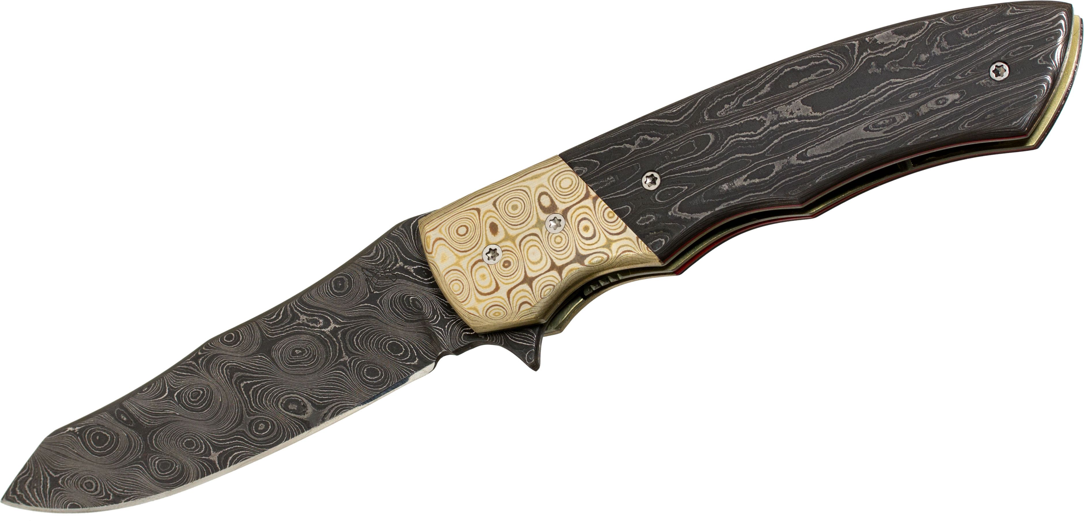 Damascus Steel Tanto Knife With Raindrop Pattern