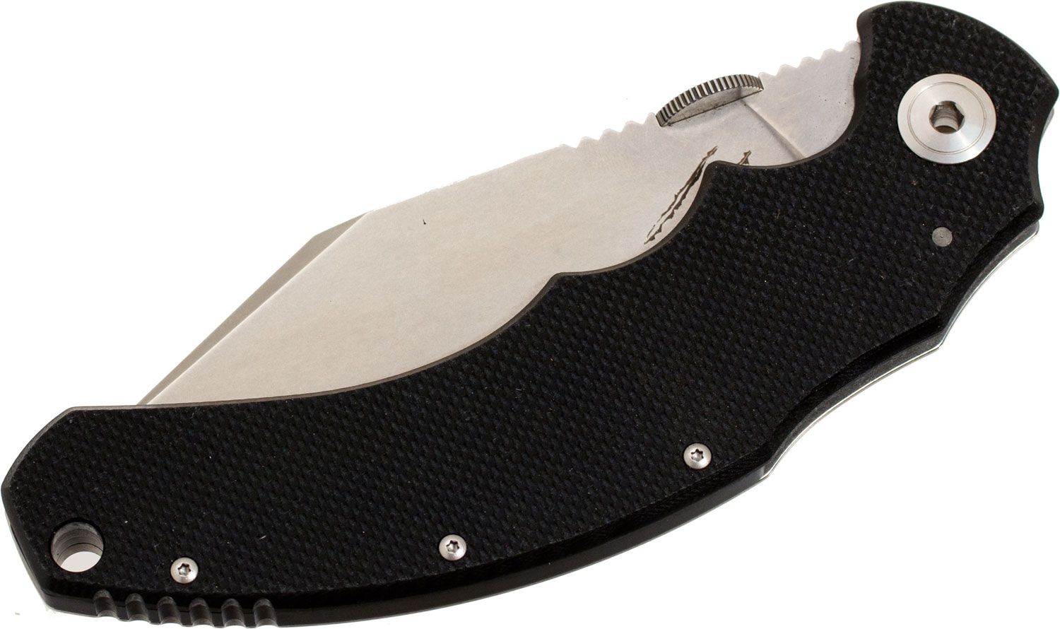 Bastinelli Knives Big Dragotac Black G10 Folding Knife 4.5 M390 Stonewash