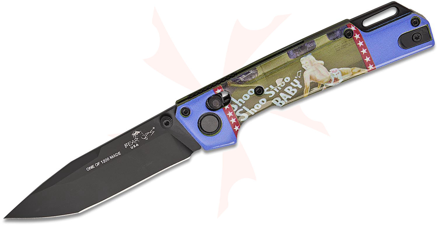 Bear OPS WWII Bomber Pin-Up Series March Nekama I Folding Knife