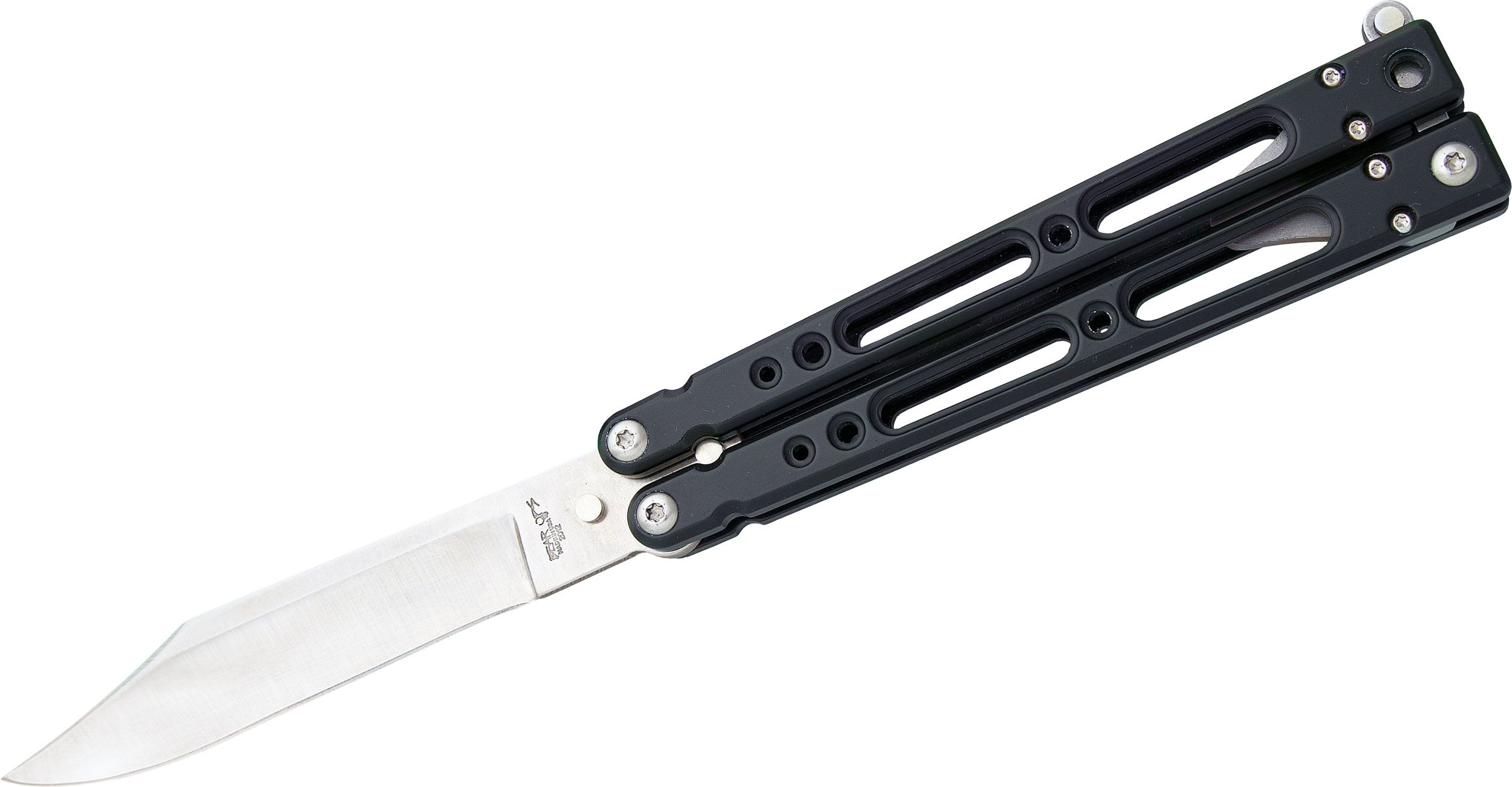 High Quality CNC Machined Butterfly Knife Black Aircraft Aluminum