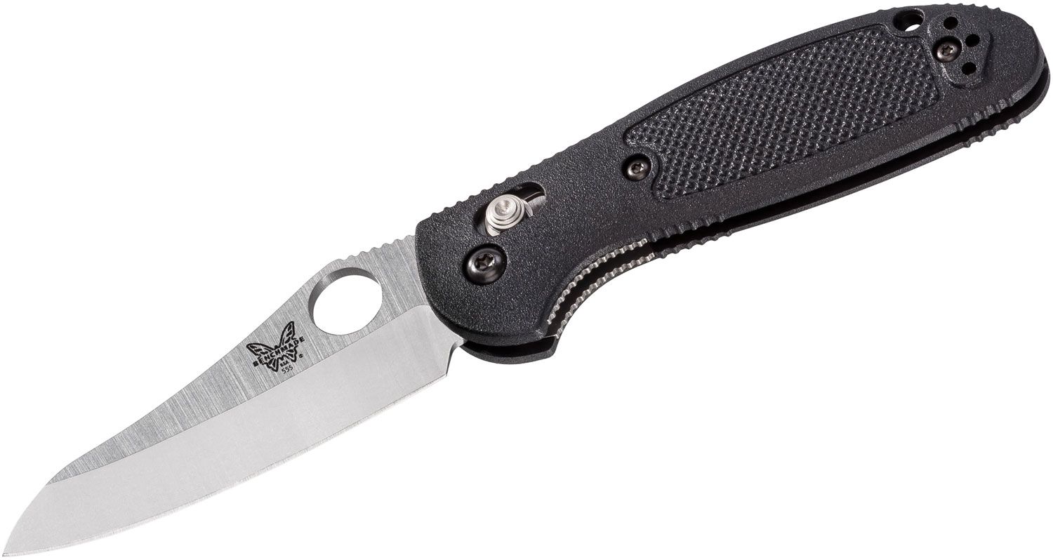 Benchmade 555hg Mini Griptilian Folding Knife 2 8 Satin Plain Blade Black Handles