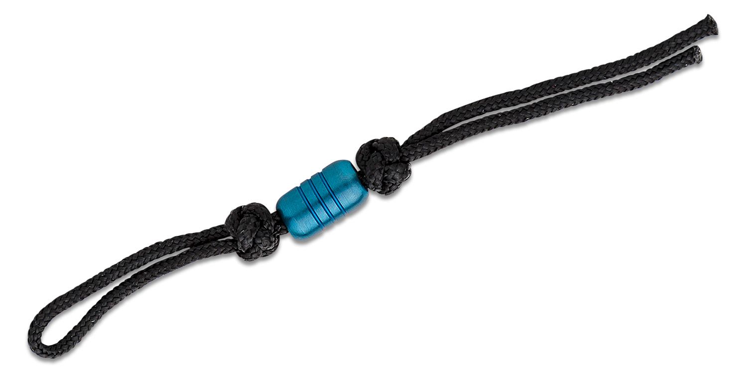 Benchmade Black Paracord Lanyard with Sapphire Blue PVD Steel Bead