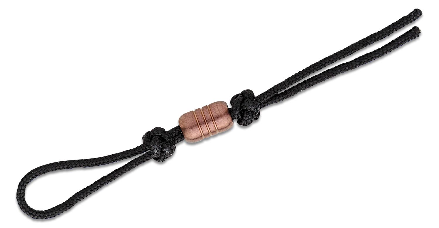 Benchmade Black Paracord Lanyard with Rose Gold PVD Steel Bead