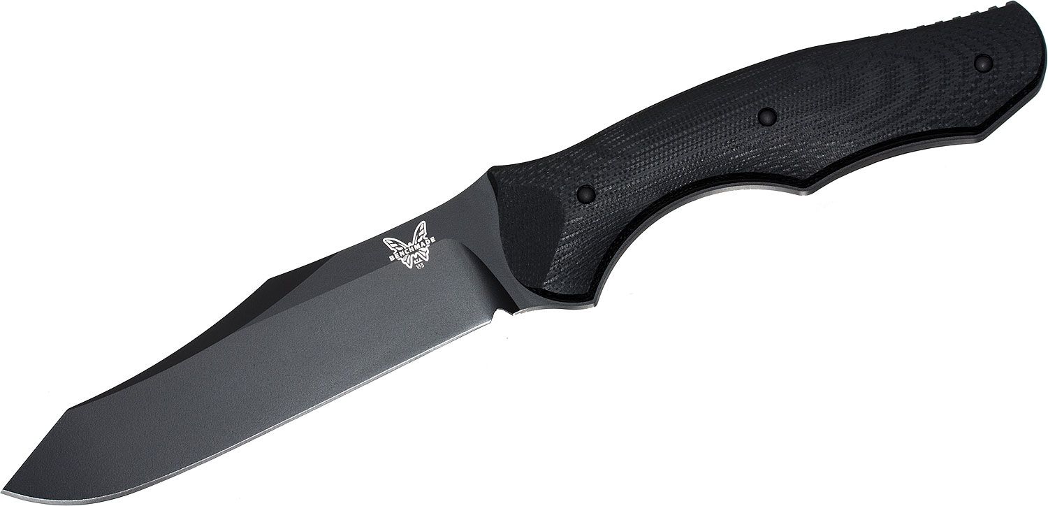 Benchmade Fixed Osborne Contego 4.97 S30V Black Plain Blade, G10 Handles -  KnifeCenter - 183BK - Discontinued