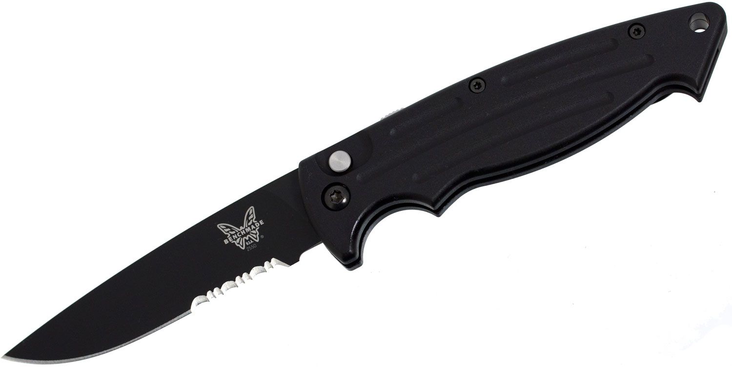 Benchmade 2550sbk Mini Reflex Auto 32 Black Combo Blade Aluminum Handles Knifecenter 6798