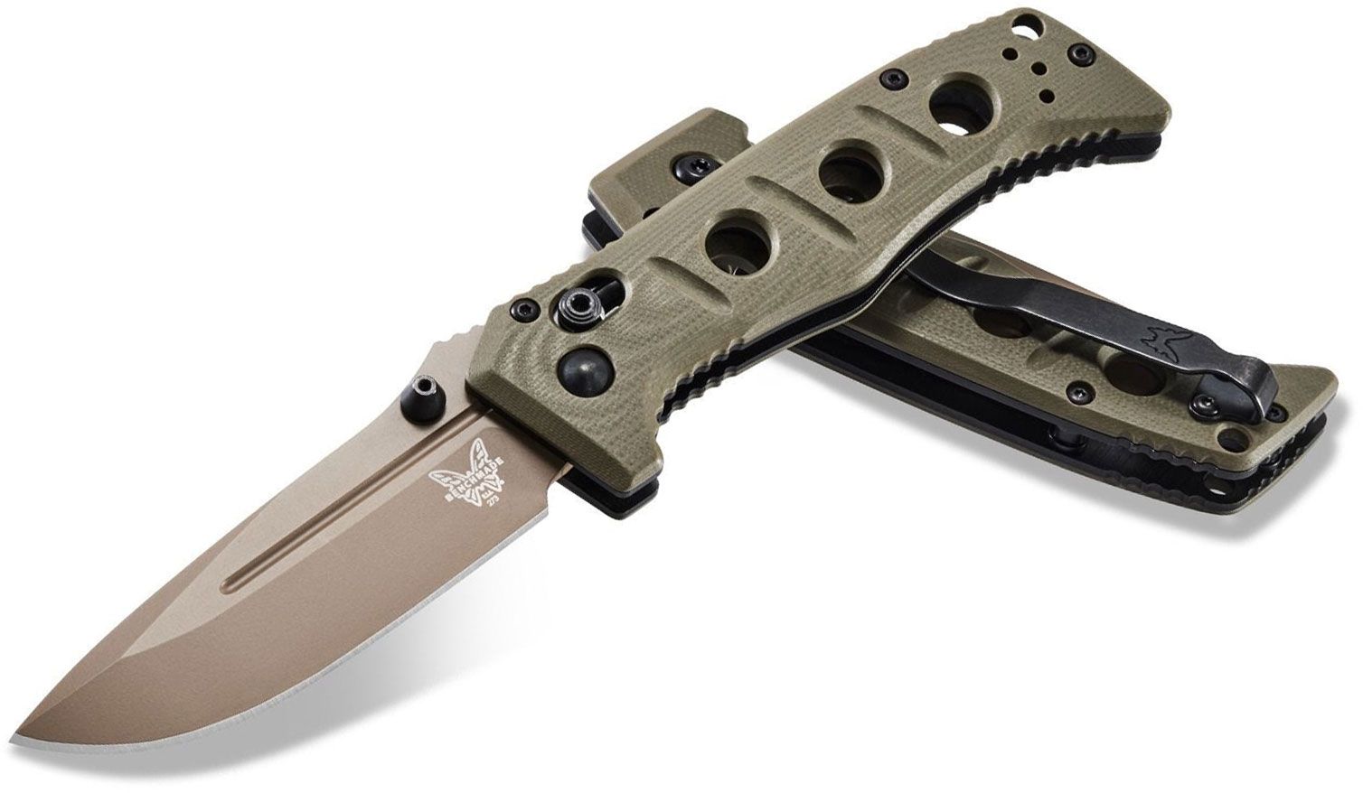 Benchmade Adamas AXIS Lock OD Green G10 Scales 3.82 FDE Cru-Wear