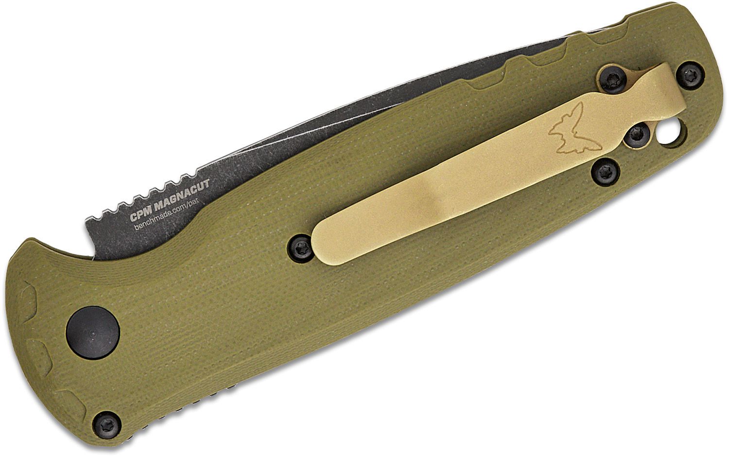 Benchmade Knives: 4300BK-02 CLA - Push-Button Auto - OD Green G-10