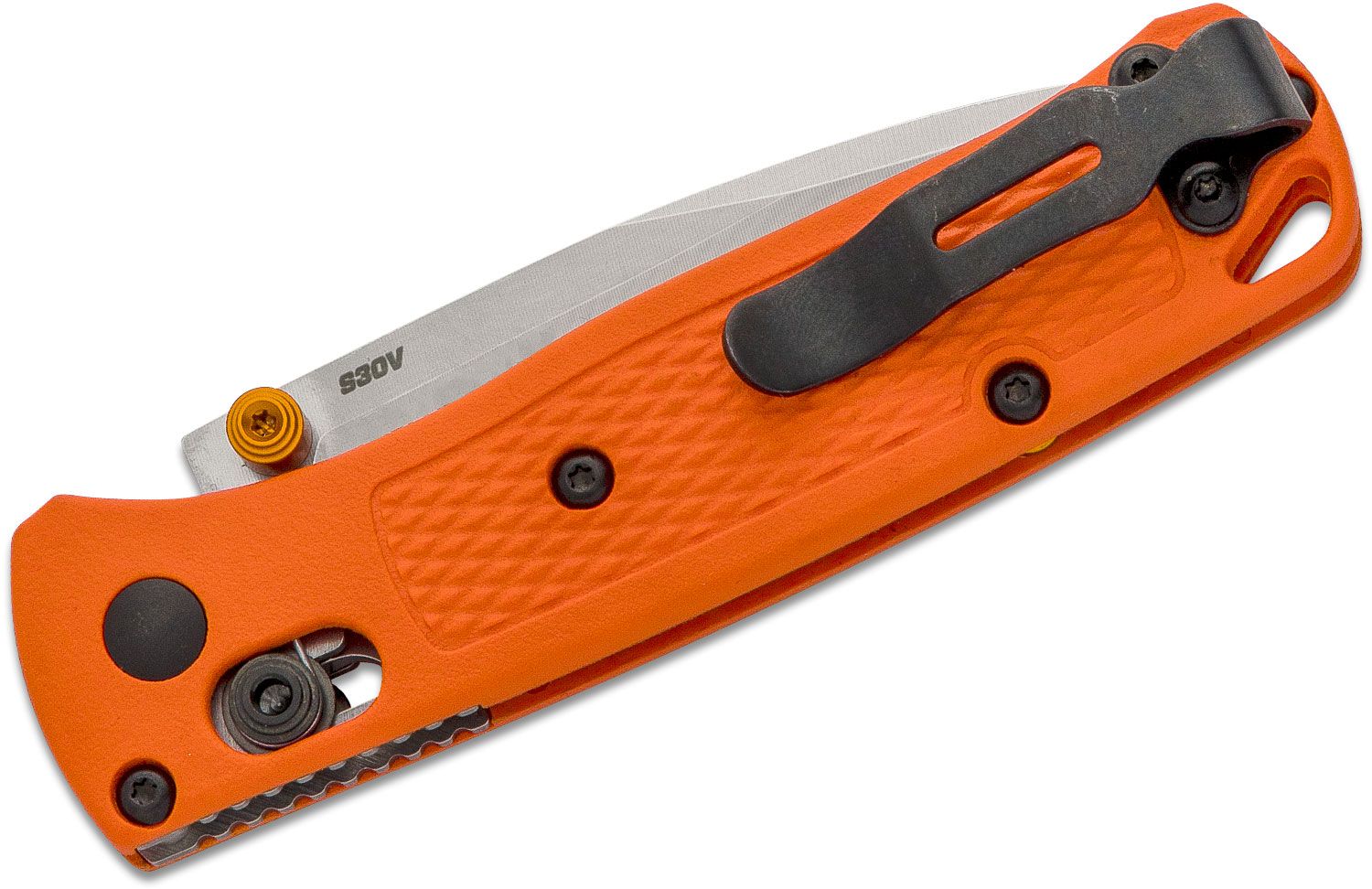 Benchmade Mini Bugout Drop Point Knife with Knife Sharpener in Orange -  Yahoo Shopping