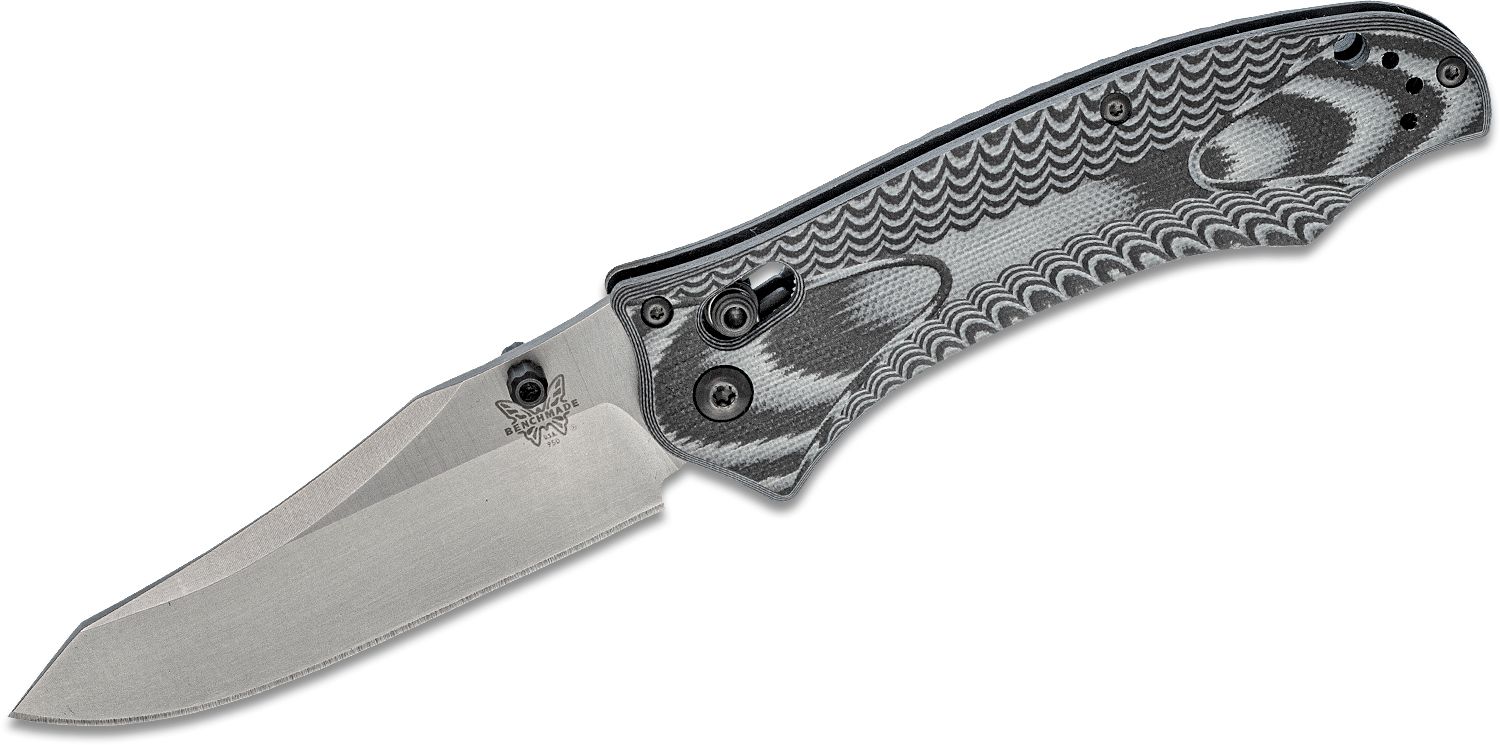 Benchmade 950 Osborne Rift Axis Folder 3 67 Satin Plain Blade Black And Charcoal G10 Handles Knifecenter