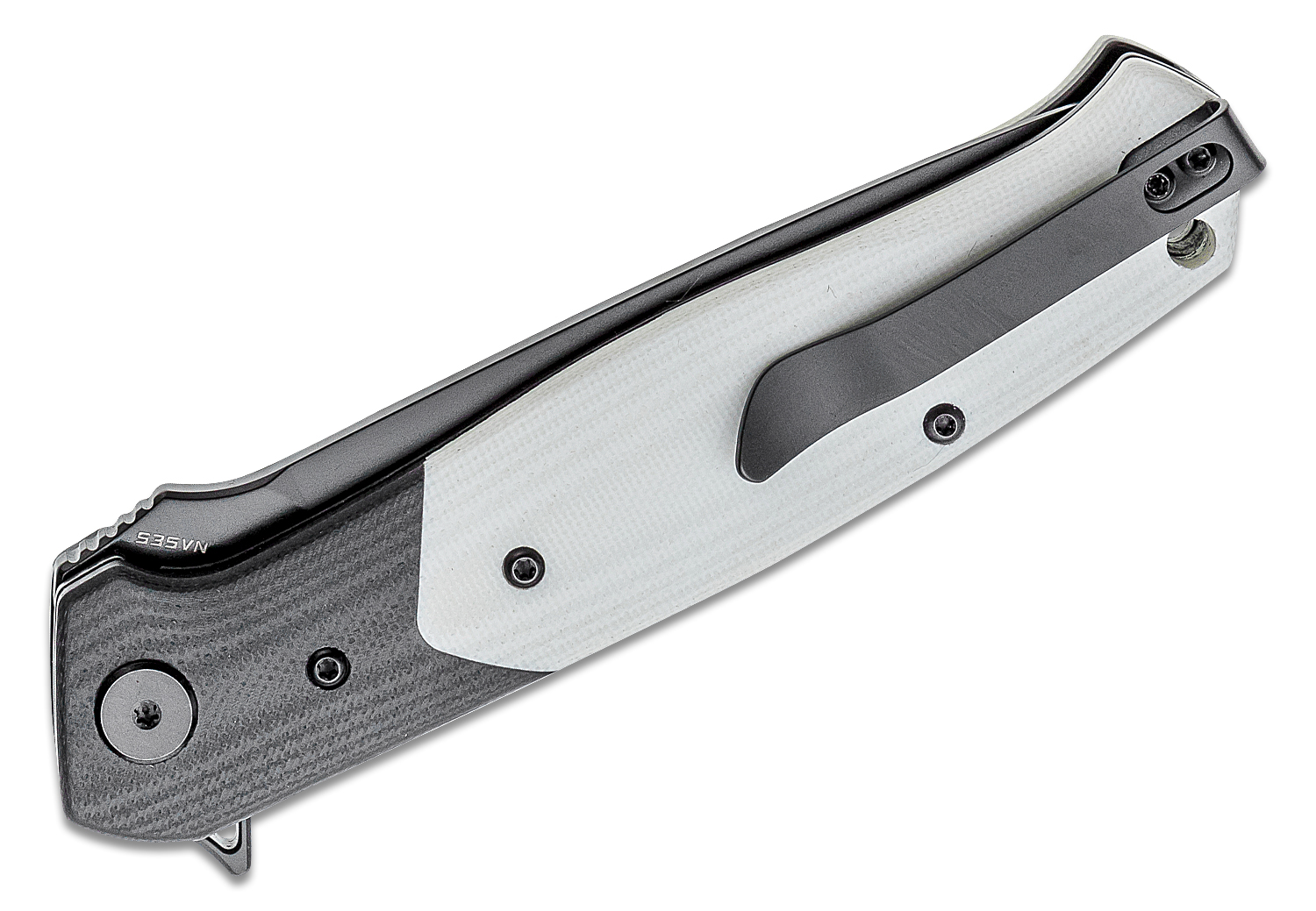 Bestech Knives Swordfish Flipper Knife 4" CPMS35VN Black Blade, White