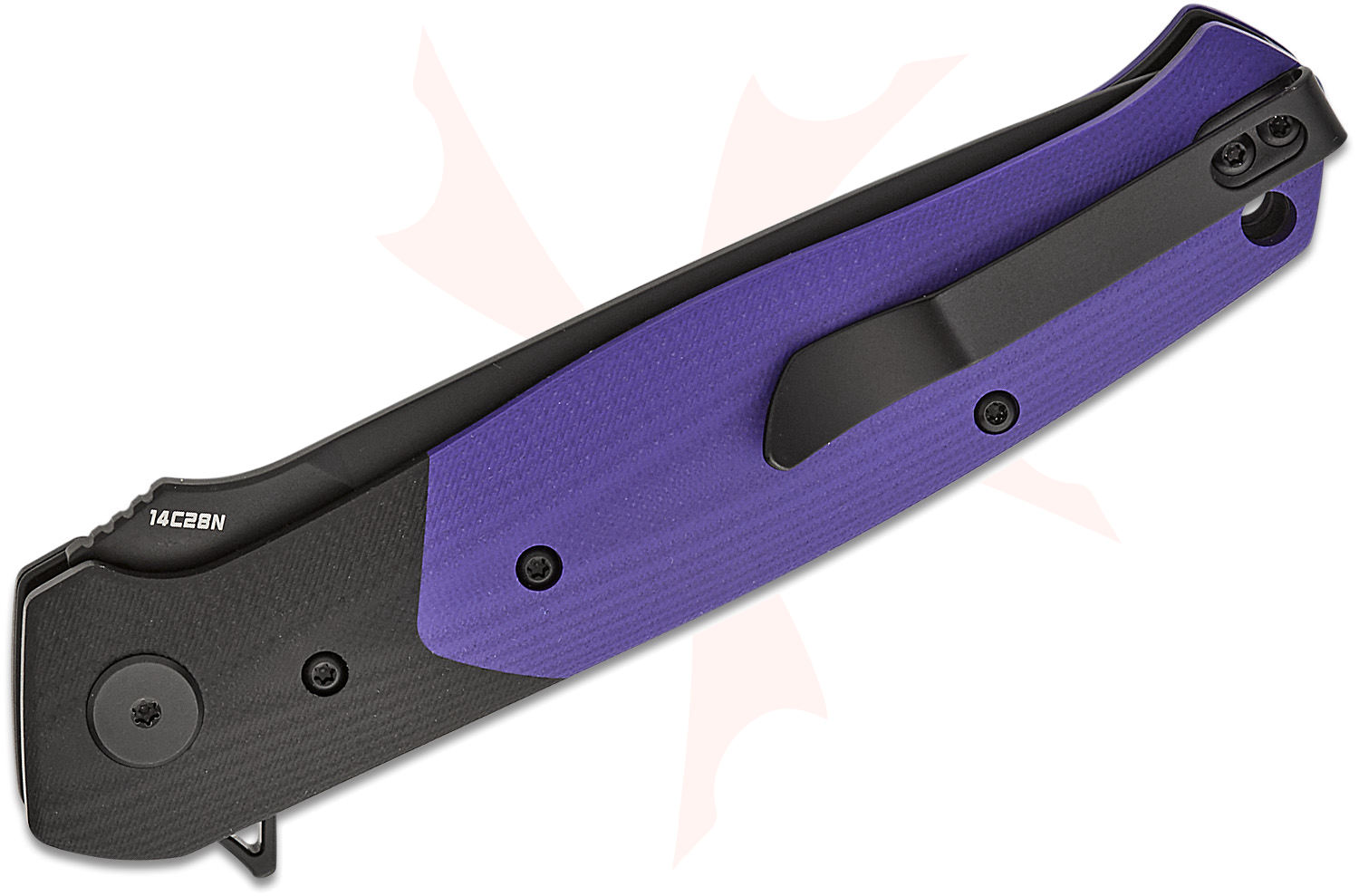 Bestech Knives Swordfish Button Lock Flipper Knife 3.75" 14C28N Black