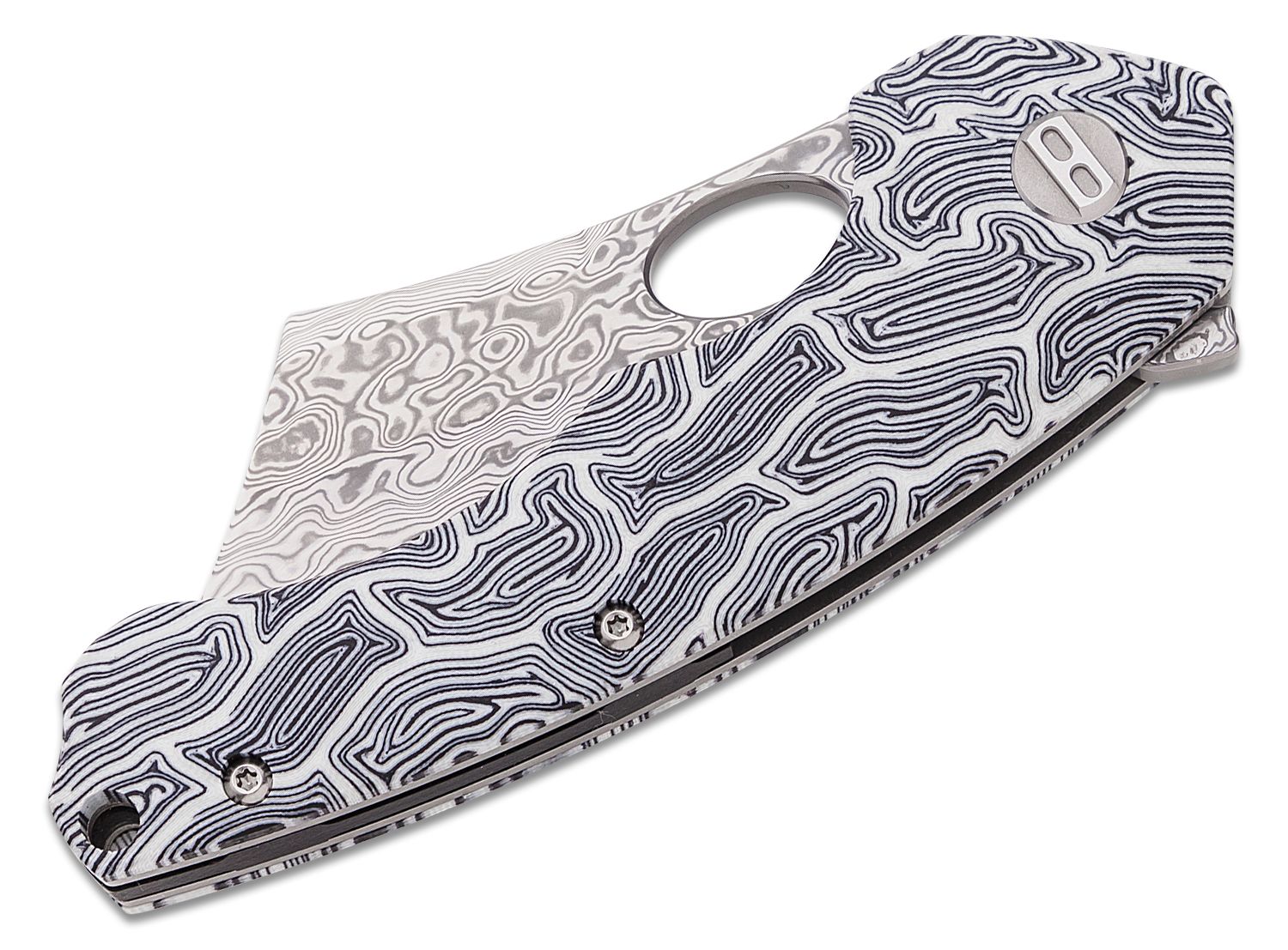 Bestech Knives Skirmish Flipper Knife 3.23" Damascus Modified Cleaver ...