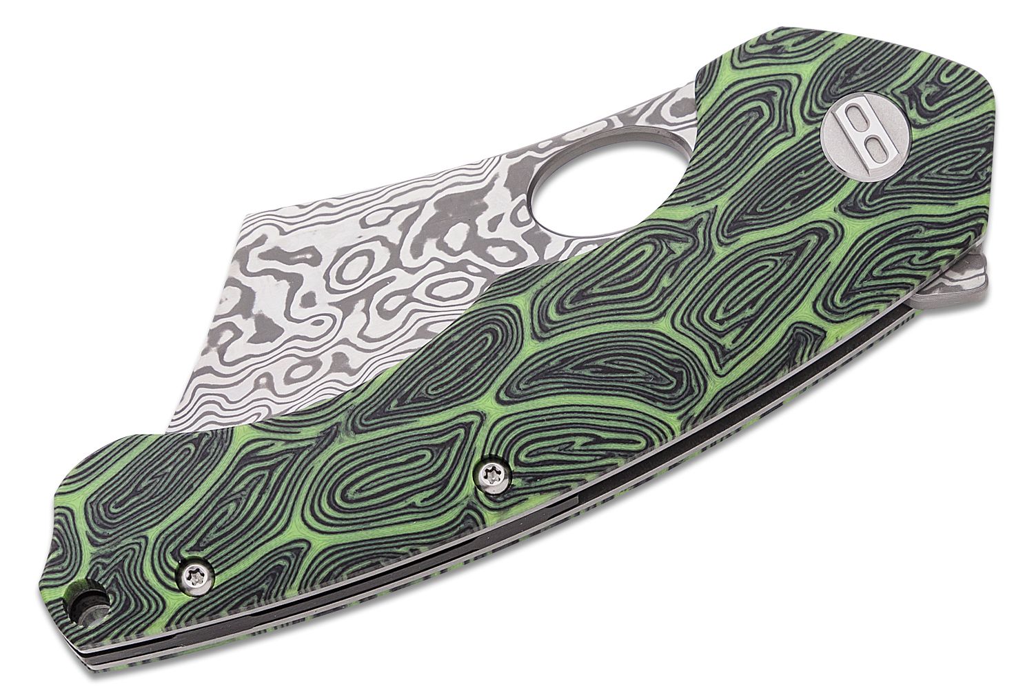 Bestech Knives Skirmish Flipper Knife 3.23" Damascus Modified Cleaver ...