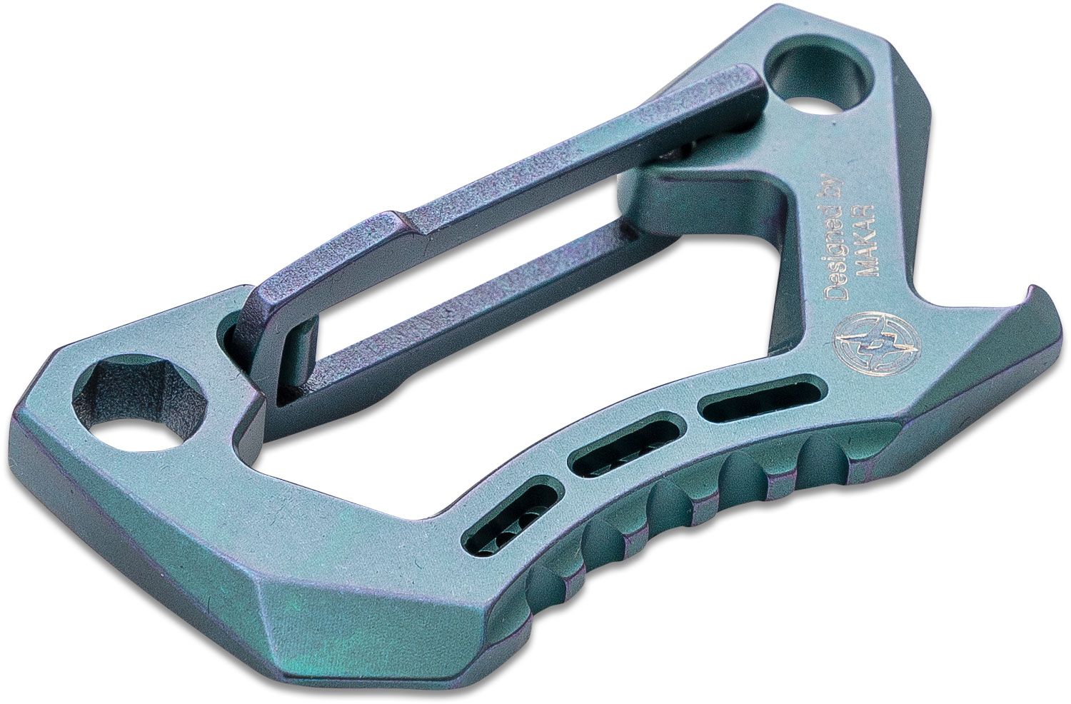 Bestech Knives Bestechman Titanium Carabiner, Blue - KnifeCenter