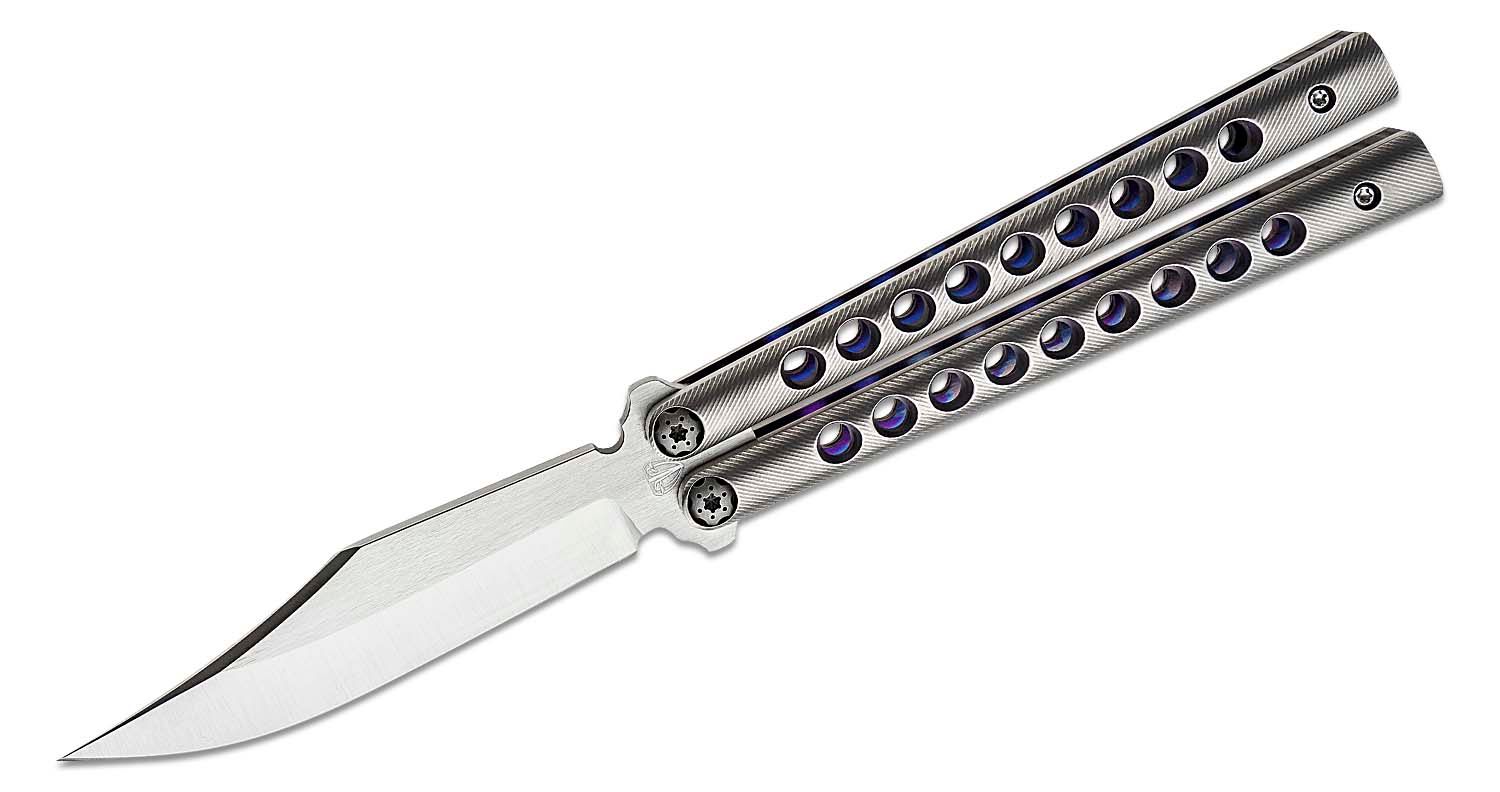 Balisong Butterfly Knife Clip point Blade Silver