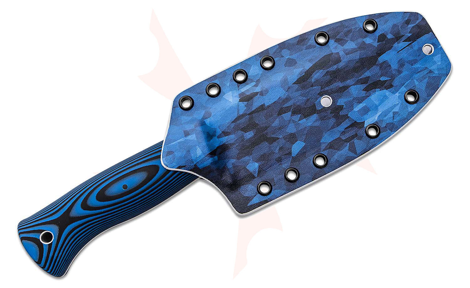 Big Chris Custom Knives Voyager 6" CPM4V Fixed Blade Knife, Blue