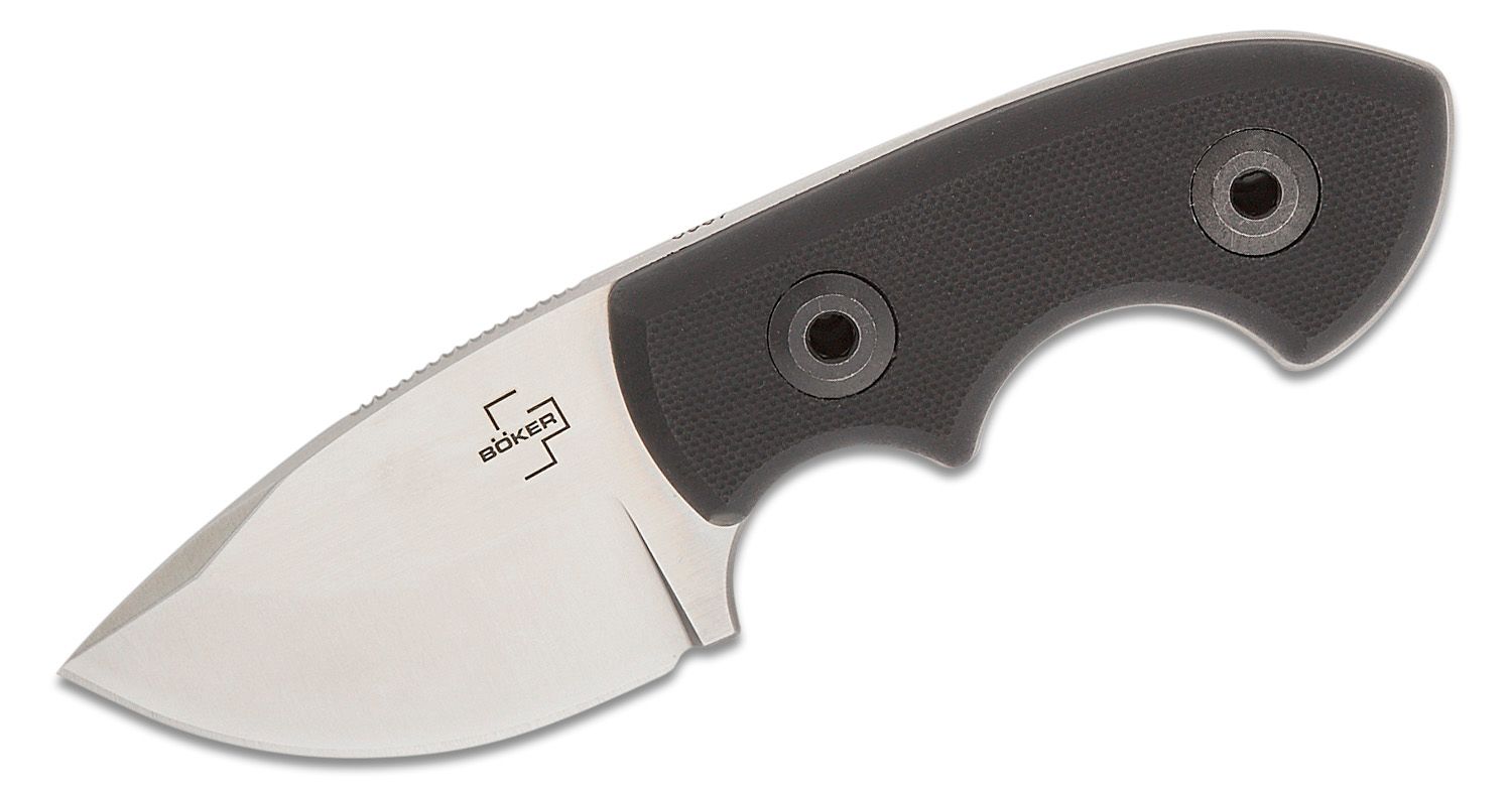 Boker Plus Lofos Fixed Blade 2.36 D2 Two-Tone Satin Drop Point Blade,  Black G10 Handles, Kydex Sheath - KnifeCenter - 02BO096