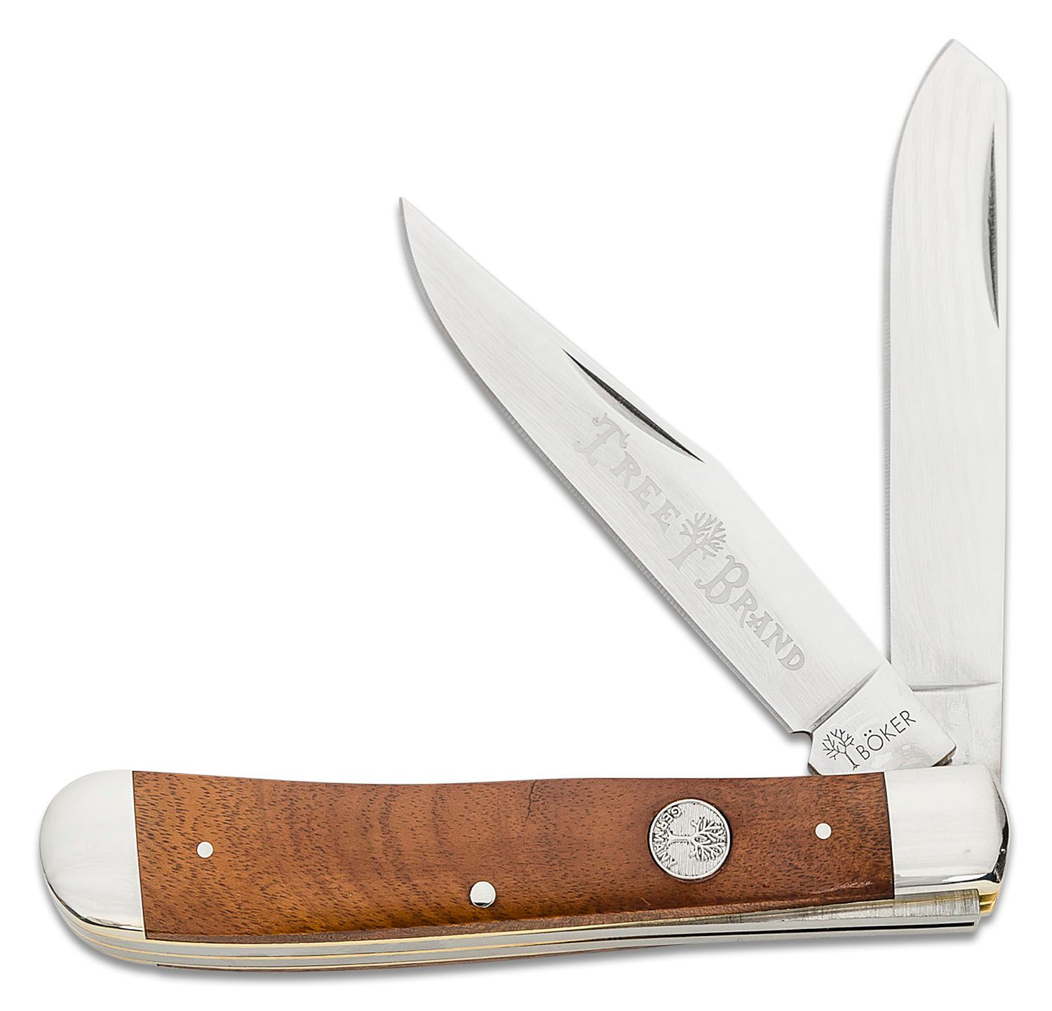 Boker Traditional Series 2.0 Trapper, Smooth Rosewood Handles with Nickel  Silver Bolsters, D2 Blade 4.25 Closed - KnifeCenter - 110832