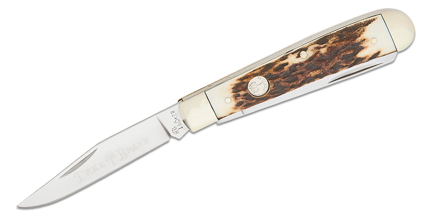 Boker Traditional Series 2.0 Trapper, Faux Tortoise Handles D2 Blade with  Nickel Silver Bolsters, 4.25 Closed - KnifeCenter - 110810T