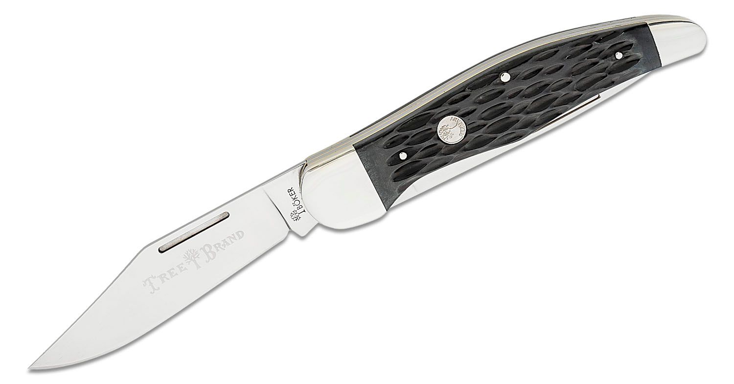 Boker Folding Hunter Knife  Jigged Black Bone 110837 - Blade HQ