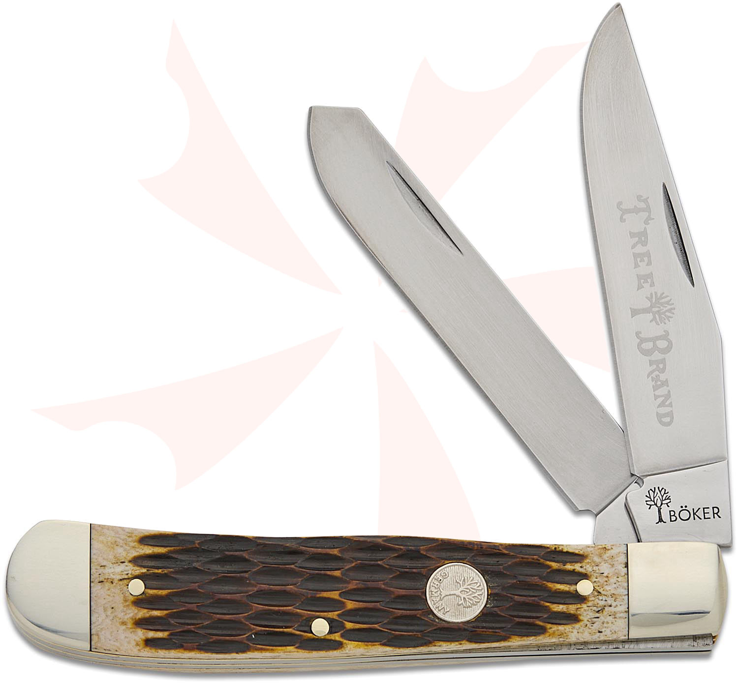 Boker Traditional Series 2.0 Trapper, Amber Jigged Bone Handles