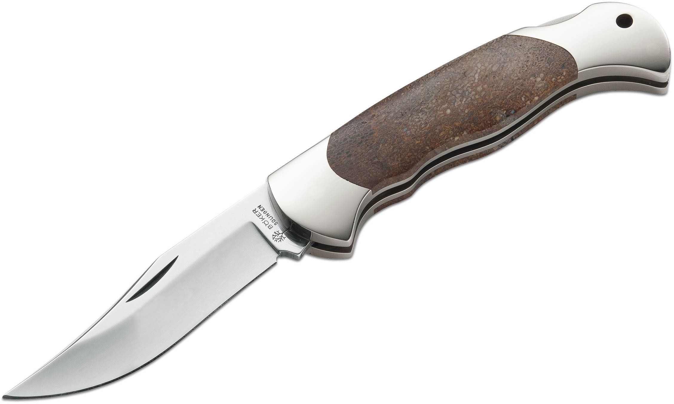 and Fossil-Handled Knives for “Old Rock Day” Stone handle knife photo