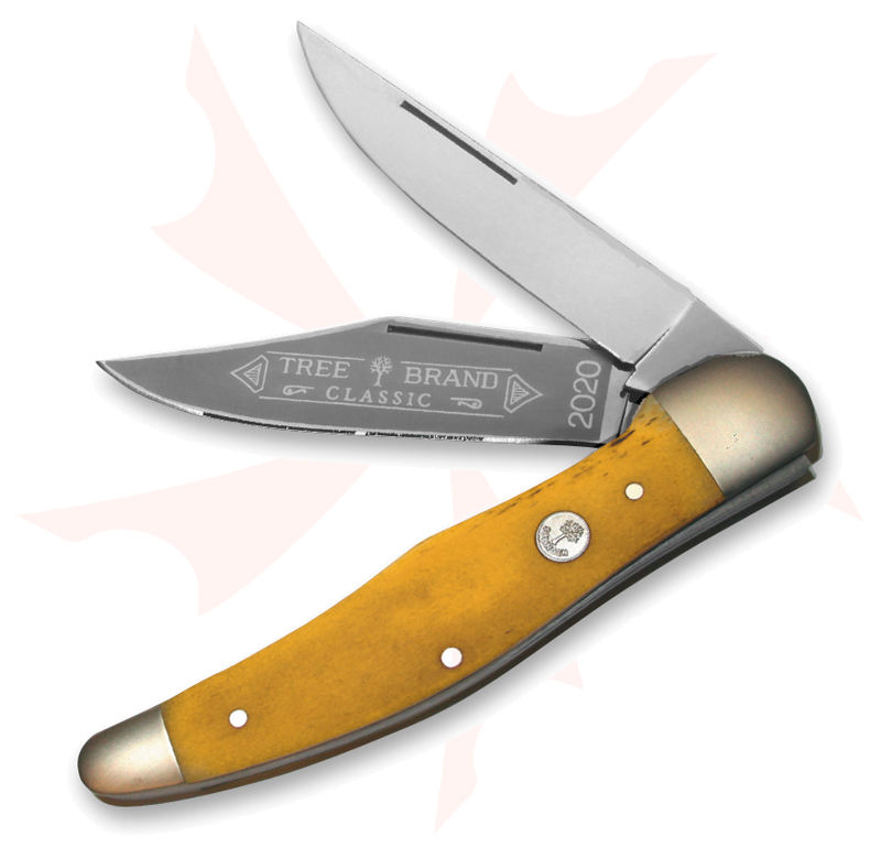 Boker Folding Hunter Two Blade Yellow Bone Handle 5.25