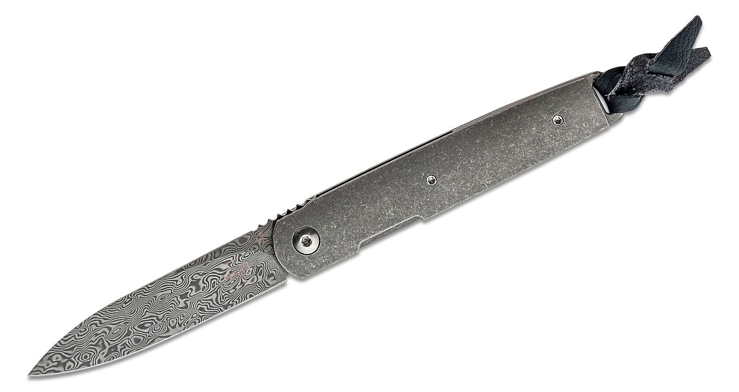 Boker Plus Kansei Matsuno LRF Front Flipper Knife 3 Damascus Blade,  Stonewashed Titanium Handles - KnifeCenter - 01BO174DAM