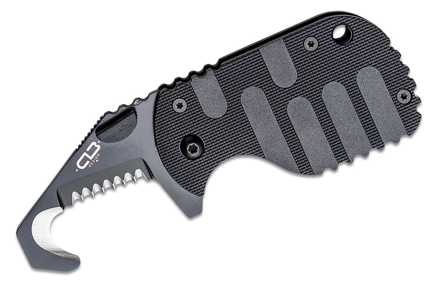 Boker Plus CLB Rescom 2.0 Folding Rescue Hook Knife 2.09 Black Blade,  Black Zytel Handles - KnifeCenter - 01BO527
