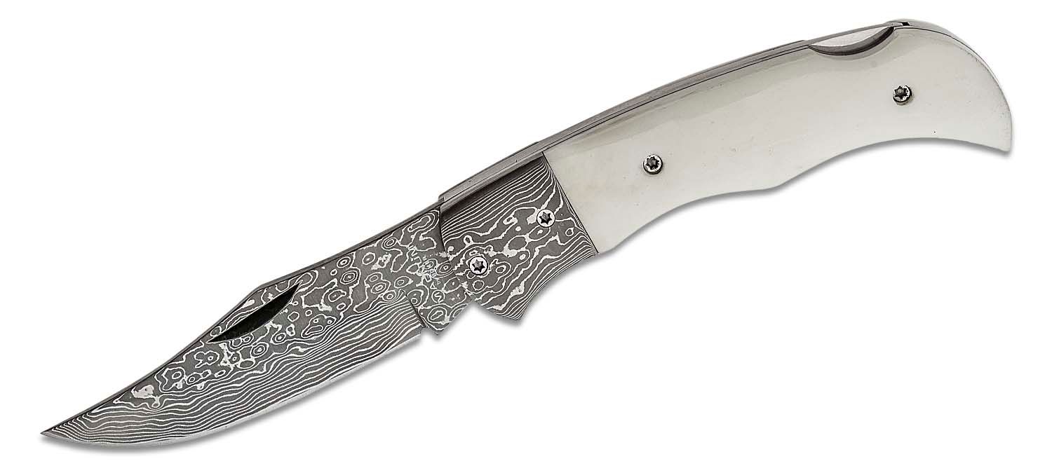Boker Magnum Damascus Bone Folding Knife 3-1/8 Blade (01MB180DAM