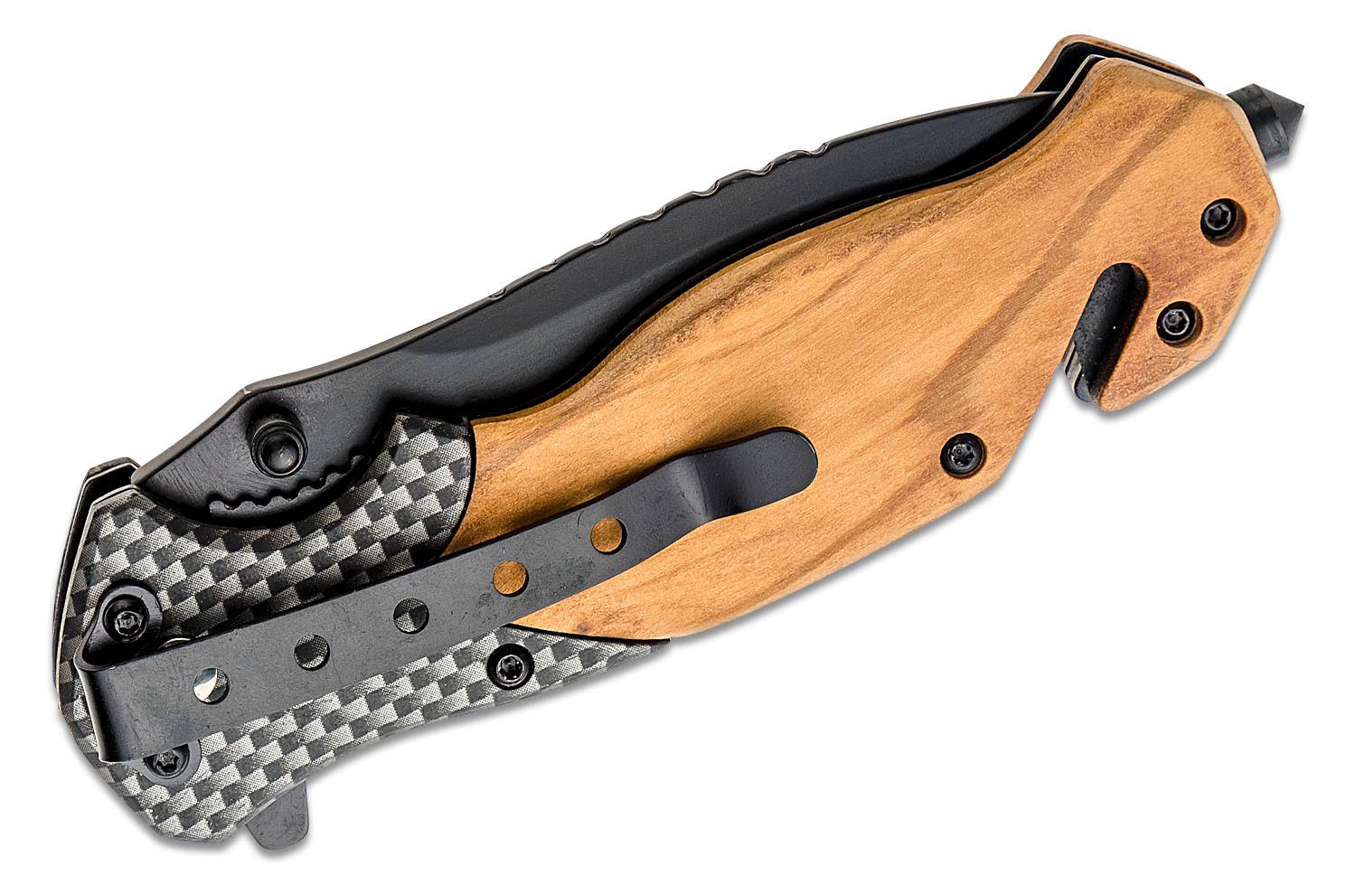 folding knife Boker magnum Stiletto liner Lock Steel 83 mm handle wood Brown